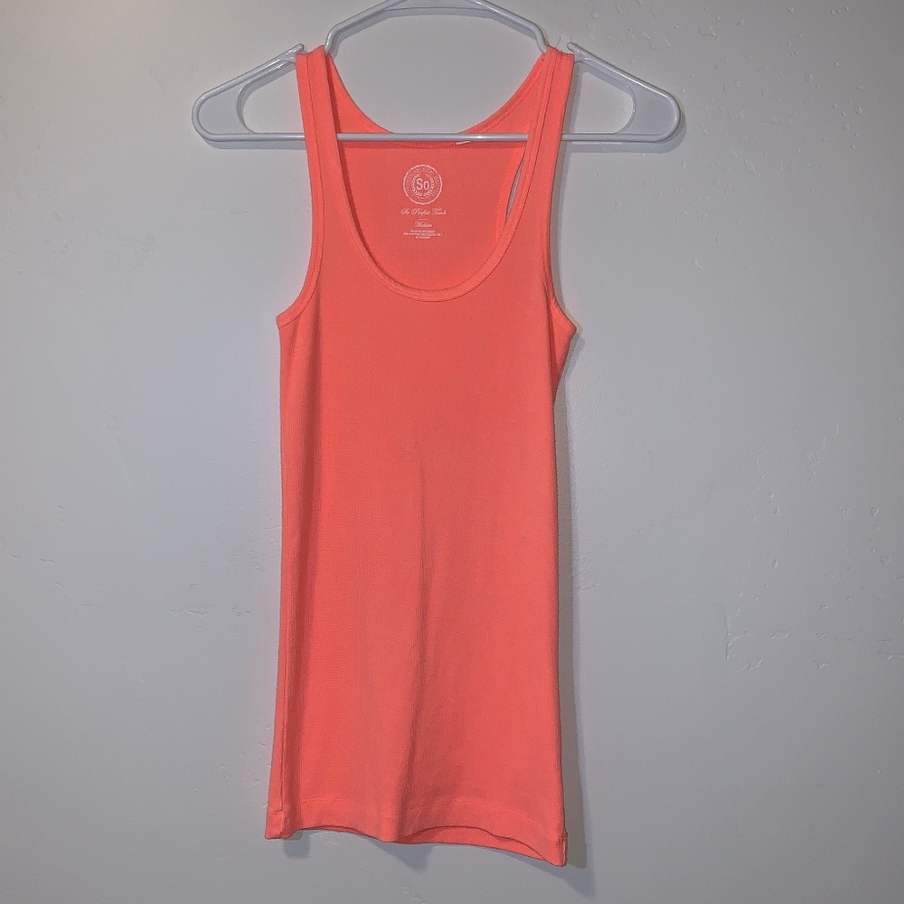 SO Ribbed Tank Top Coral Size Medium